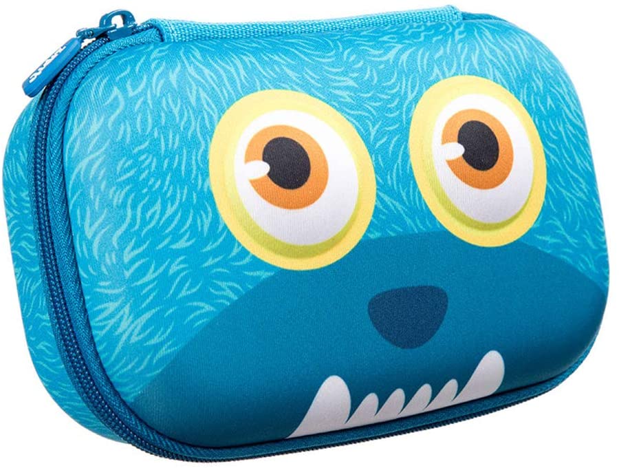 ZIPIT Wildlings Pencil Box for Kids Large Capacity Fun Pencil Case for School Stationery Organizer Box, Blue