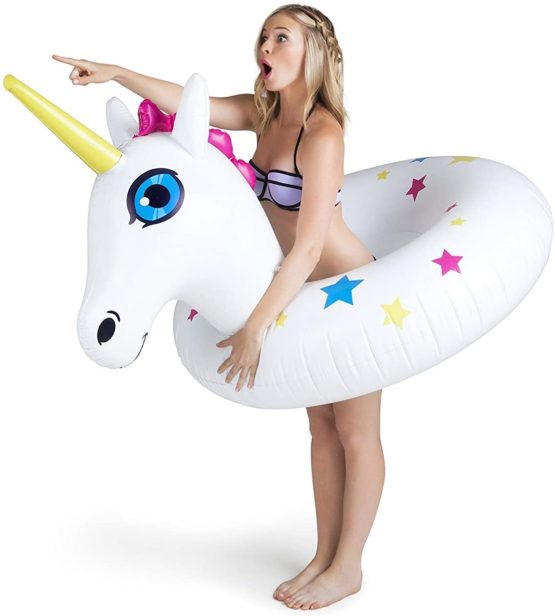BigMouth Inc Giant Unicorn Pool Float, 4 Feet Tall, Fade Resistant Vinyl, Fun Water Toy
