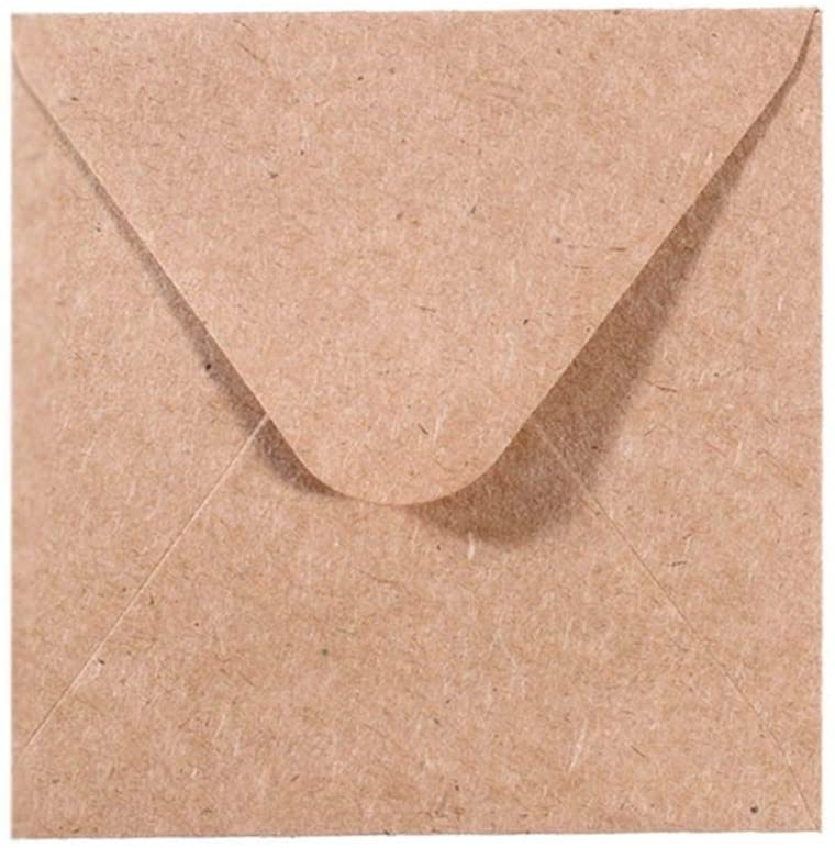 Vaessen Creative Small Square Florence Envelopes for Greeting Cards Kraft, Set of 5, Matching Cards Available