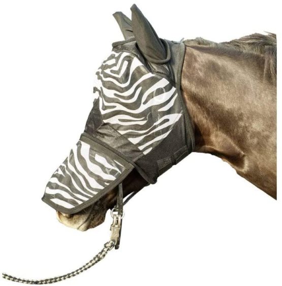 Hkm 52691291.0617 Fly Control Mask with Nostril protection – Zebra – white/black pattern- Size Pony