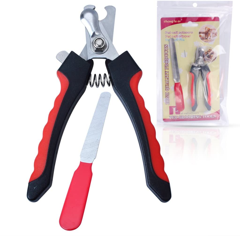 Pet Nail Clippers & File Set For Dogs, Cats, Birds - Portable Claw Cutter Scissor Kit