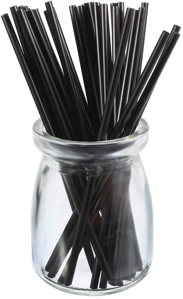 200 Pcs Mini Black Plastic Cocktail Straws Celebration Drinks Party