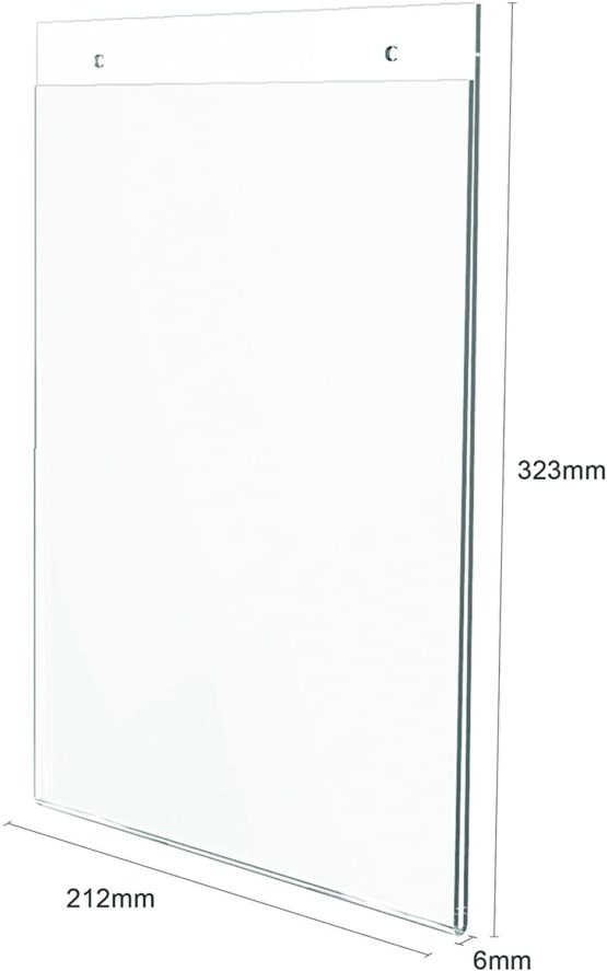 Deflecto Wall Sign Holder Pre-drilled Portrait A4 Clear Ref 47001 - Image 3