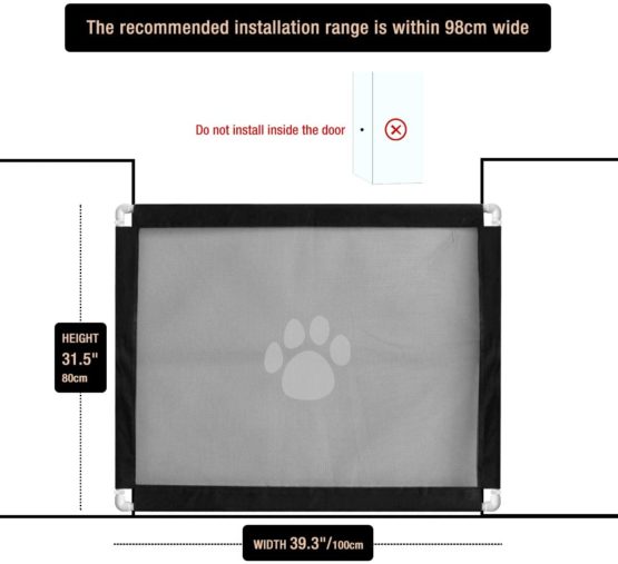 Namsan Dogs gate, Pet Magic Gate, Pet Safety Gate, Portable Safety Gate Folding Mesh Stair Gate Easy Install Anywhere, Pet Safety Gates Very Suitable For Docile Pets 180cmx72cm - Image 4