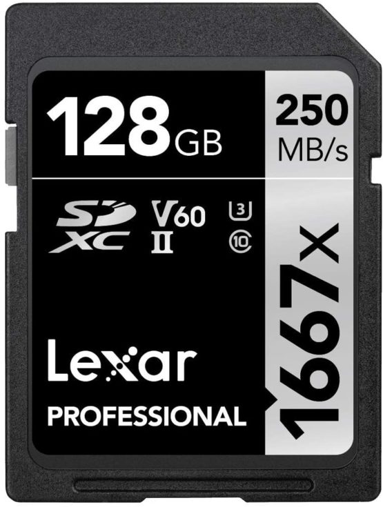Lexar Professional 1667x 128GB SDXC UHS-II Card, Up To 250MB/s Read, for Professional Photographer, Videographer, Enthusiast (LSD128CB1667)