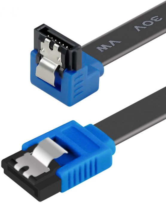 SATA Cable III, Benfei 3 Pack SATA Cable III 6Gbps 90 Degree Right Angle with Locking Latch 18 Inch for SATA HDD, SSD, CD Driver, CD Writer