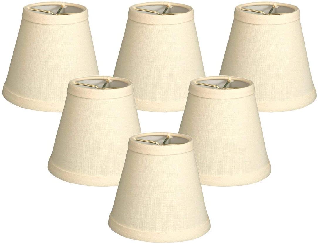 Royal Designs CS-987-5LNEG-6 (6 Pack) Hardback Empire Chandelier Lampshade, 3" x 5" x 4.5", Linen Eggshell - Image 3
