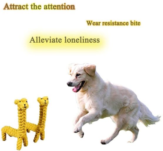 Dog Pet Puppy Chew Toys for Teething Boredom Dogs Rope Ball Knot Training Teeth Dogs Treats Toys for Small Middle Dog (Giraffe) - Image 4