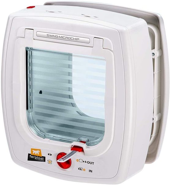 Ferplast Swing Cat Flap with Microchip, White, 22.5 x 16.2 x 25.2 cm