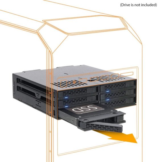 Icy Dock ExpressCage MB326SP-B Hot Swap Cage for 6x 2.5-Inch SATA SSD/HDDs in 1x 5.25-Inch Bay