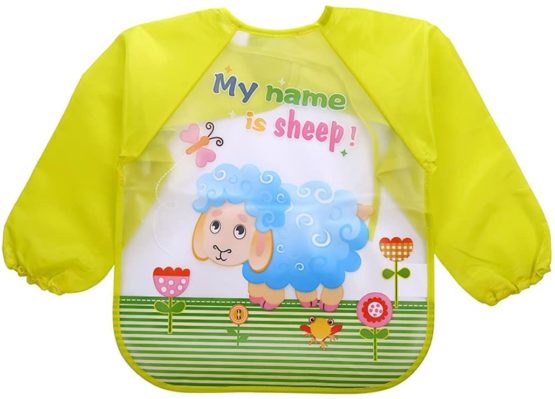 Fascigirl Baby Bibs with Sleeves,4PCS Unisex Baby Waterproof Long Sleeve Bib Feeding Bibs Cartoon Animal Drool Bib Art Apron Smock Long Sleeved Bib for Infants Toddlers Boys Girls - Image 2