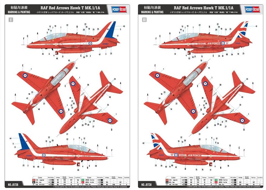 Hobbyboss 81738 "RAF Red Arrows Hawk T MK1/1a Plastic Model Kit, 1:48 Scale - Image 4