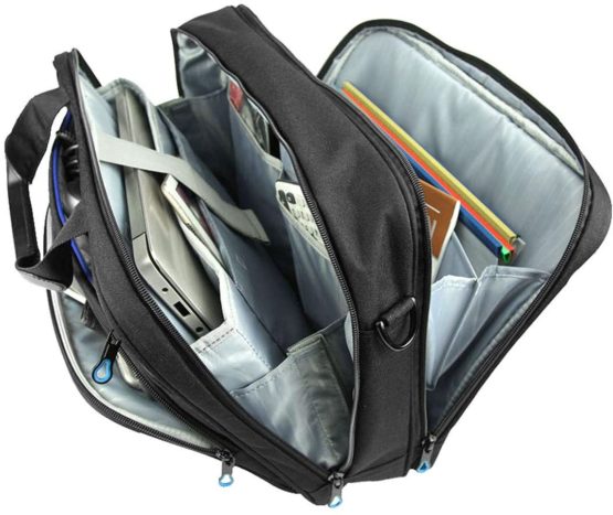 KROSER Laptop Bag 15.6 Inch Laptop Briefcase Laptop Messenger Bag Water Repellent Computer Case Laptop Shoulder Bag Durable Tablet Sleeve with RFID Pockets for Business/College/Women/Men-Black/Red - Image 3