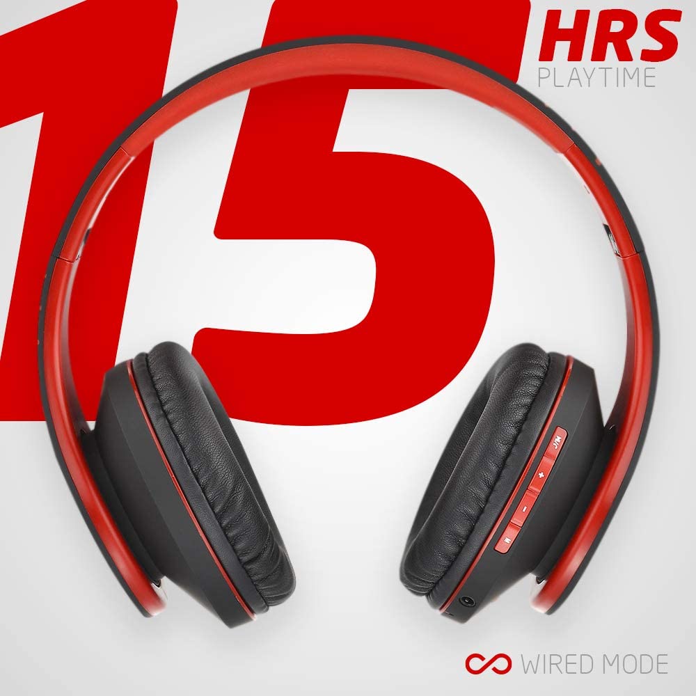 PowerLocus Bluetooth Over-Ear Headphones, Wireless Stereo Foldable Headphones Wireless and Wired Headsets with Built-in Mic - Image 3