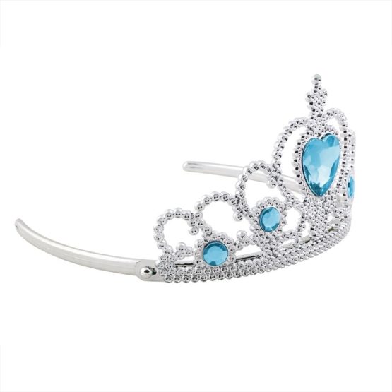 Vicloon Elsa Dress Up Accessories Set of 9, Elsa Gloves, Princess Crown, Ring, Earring, Magic Wand and Necklace (Blue) - Image 4