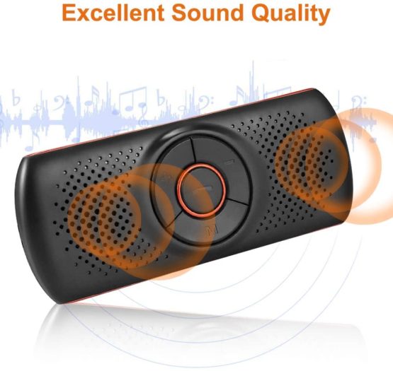 NETVIP Bluetooth Car Speakerphone Sun Visor Bluetooth 4.2 Handsfree Car Kit Audio Speakerphone TF Music Player Wireless Sun Visor Player Multifunction Stereo Music Speaker Dual Link Connectivity - Image 4
