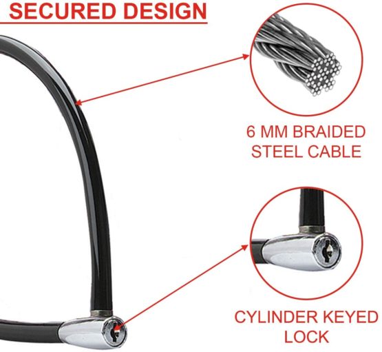 MASTER LOCK Bike Cable Lock [Key] [55 cm Colourful Cable] [Outdoor] 8630-F - Ideal for Bike, Electric Bike, Skateboards, Strollers, Lawnmowers and other Outdoor Equipments - Image 4