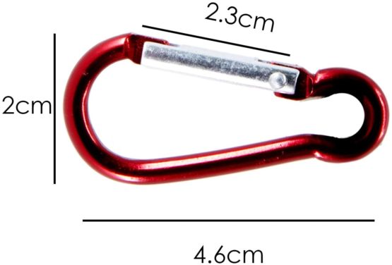 TRIXES 5 x Carabiner Clip Hook for Camping - Keyring Sports Mini Spring 5cm - D Ring Clip for Camping Hiking Travelling Bag Backpack - Lightweight Small Karabiner - Key Chain Clips - Image 2