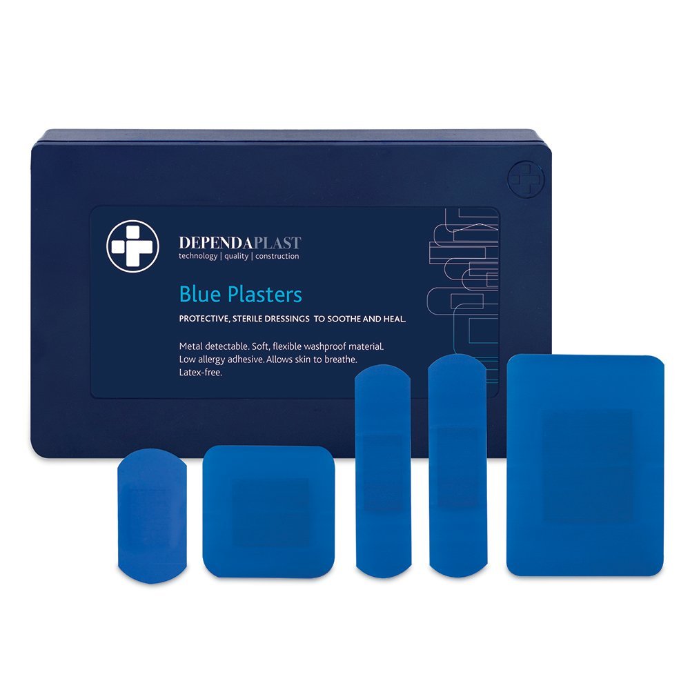Dependaplast Food Area Blue Plasters with High Visibility and Metal Detection Properties, Easily Detectable - Image 2