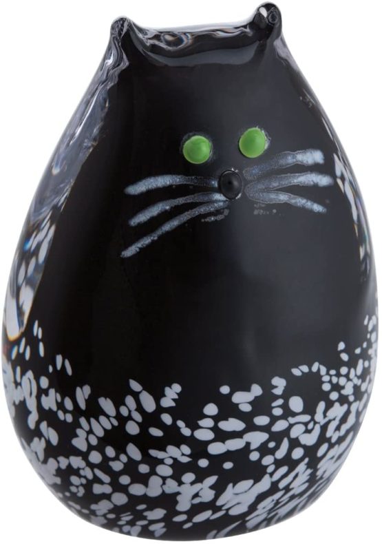 Caithness Glass U17059 Purrfect Black & White Cat, Multi-Colour, 7.5 x 7.5 x 10 cm