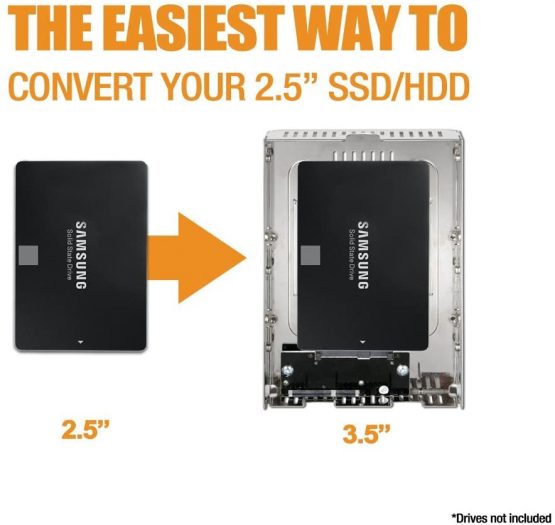 Icy Dock EZConvert Air Lite MB482SP-3B - 2.5 Inch (6.4cm) to 3.5 Inch (8.9cm) SATA SSD / HDD Converter - Image 2