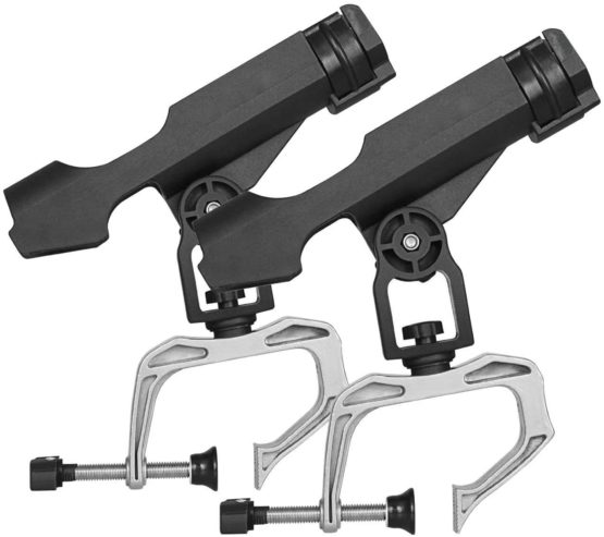 JSHANMEI Adjustable Fishing Boat Rods Holder 360 Degree Fishing Pole Rod Racks with Large Clamp Folding Holder