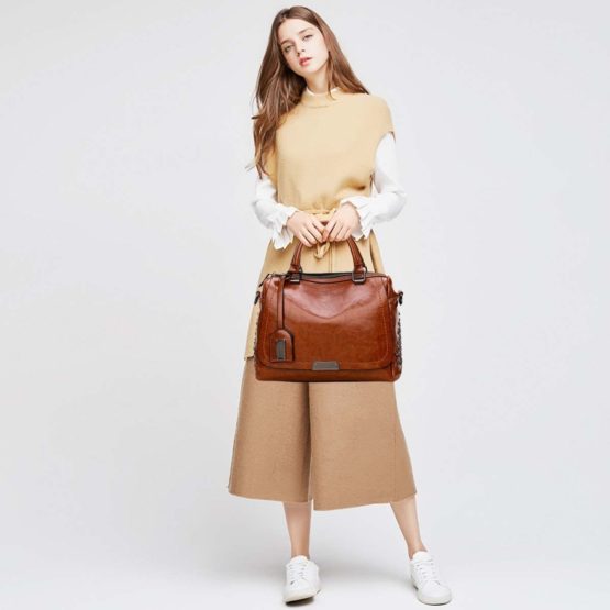 NICOLE & DORIS 2021 New Fashoin Women Handbags Top Handle Handbag Fashion Style Zipper Shoulder Bag Messenger bag for Ladys PU Leather Tote Bags - Image 2