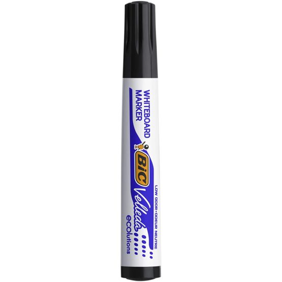 Bic Velleda 1701 Ecolutions Whiteboard Pens, Dry Erase Pens for School Whiteboards, Black Ink, Box of 12 - Image 3