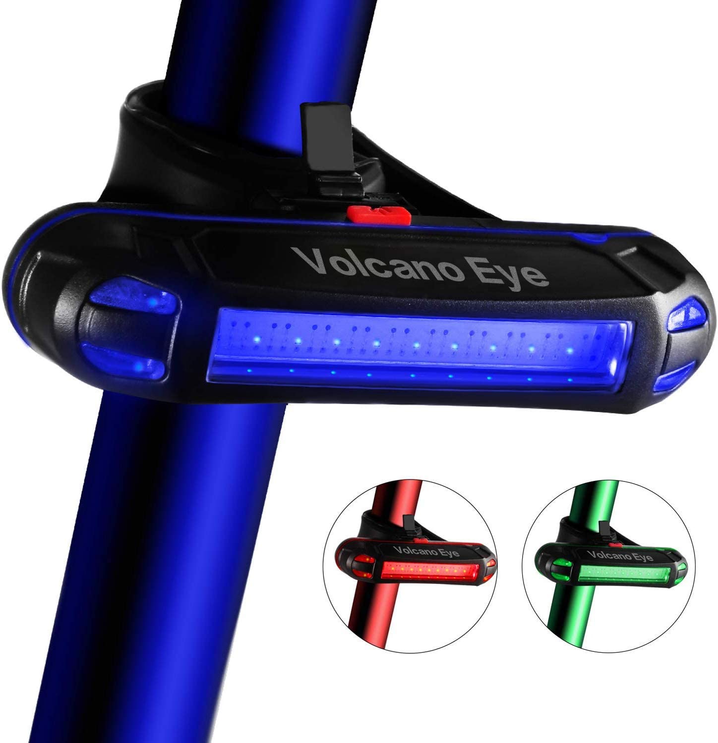 Volcano Eye Bike Rear Tail Light, USB Rechargeable LED Safety Light for