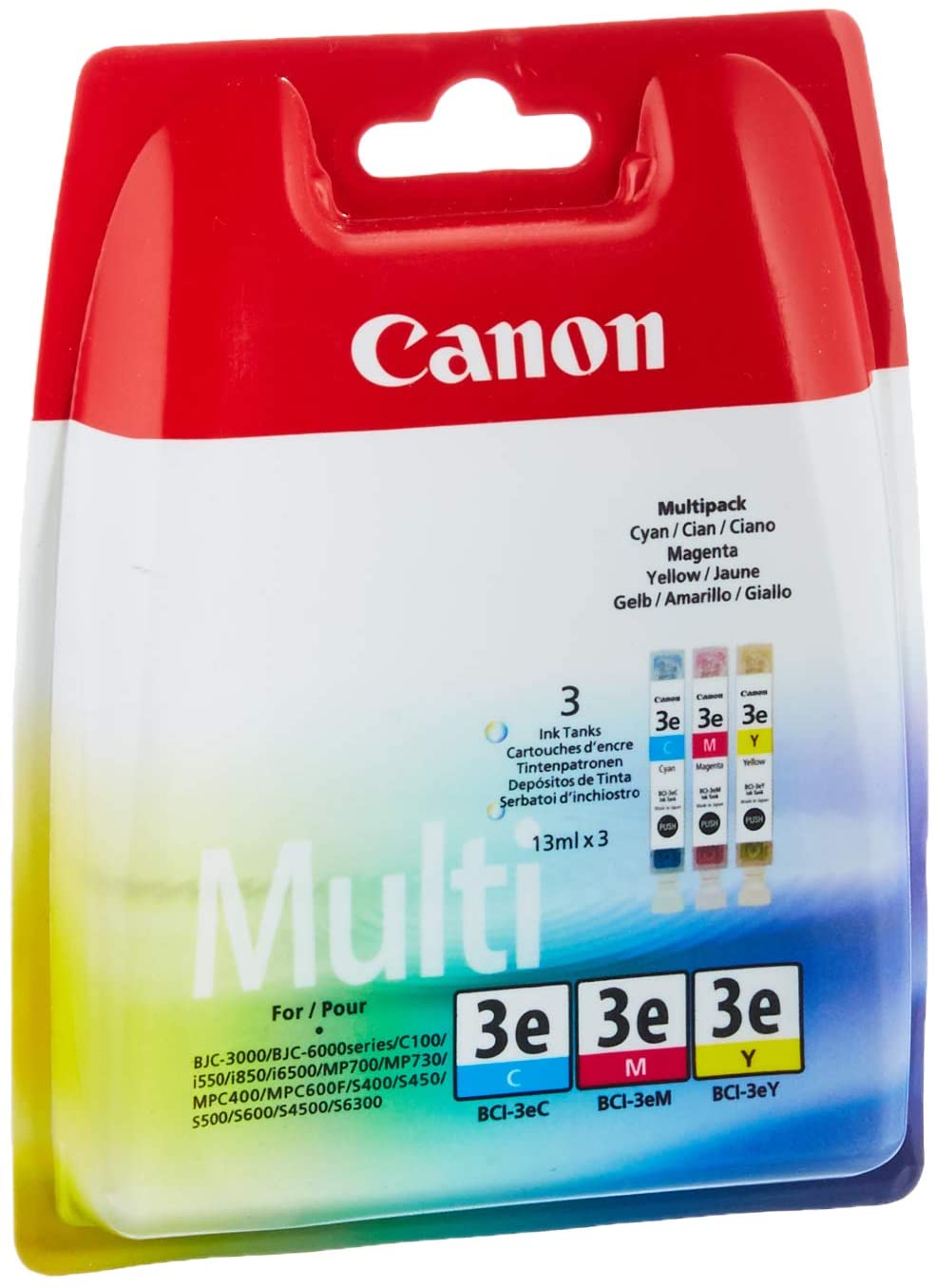 Canon Original BCI-3e C/M/Y Bubblejet Cartridge Multipack, Cyan/Magenta/Yellow - Image 2