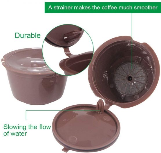 Dolce Gusto Coffee Reusable Refillable Pods 3 pcs, Dolce Gusto Machines Coffee Pod Compatible Filter Cups BPA Free Coffee Pods for Dolce Gusto with 1 Plastic Spoon and 1 Cleaning Brush - Image 3