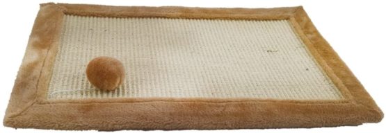 Dehner Cat Sisal Scratching Mat Scrabble Design Approx. 55 x 35 cm/Plush Beige