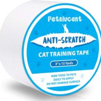 Petslucent Cat Scratch Deterrent Sticky Paws Tape, Cat Furniture Protector Training Tape Anti Scratching, Double Sided Guards for Carpet, Sofa, Couch, Door (Blue- 3''x 15 Yards)