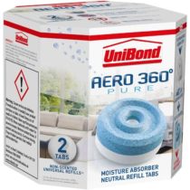 Unibond 1554715 AERO 360° Moisture Absorber Neutral Refill Tab, ultra-absorbent and odour-neutralising, for AERO 360° Dehumidifier, Condensation Absorbers, Twin Pack (2 x 450 g), Natural