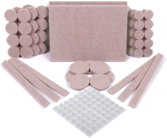 Furniture Felt Pads & Furniture Pads, Assorted Felt Pads & Clear Rubber Feet Bumpons. Chair Leg Floor Protectors with Strong Adhesion, 5mm Thick Floor Protector Pads for Increased Durability (124 Pack)