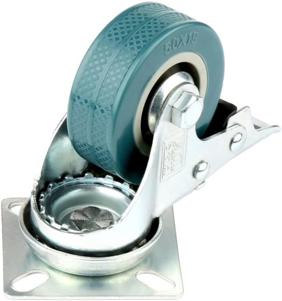 H&S 4 Castor Wheels Heavy Duty 50mm Swivel Trolley Furniture Caster with Brakes - Image 2