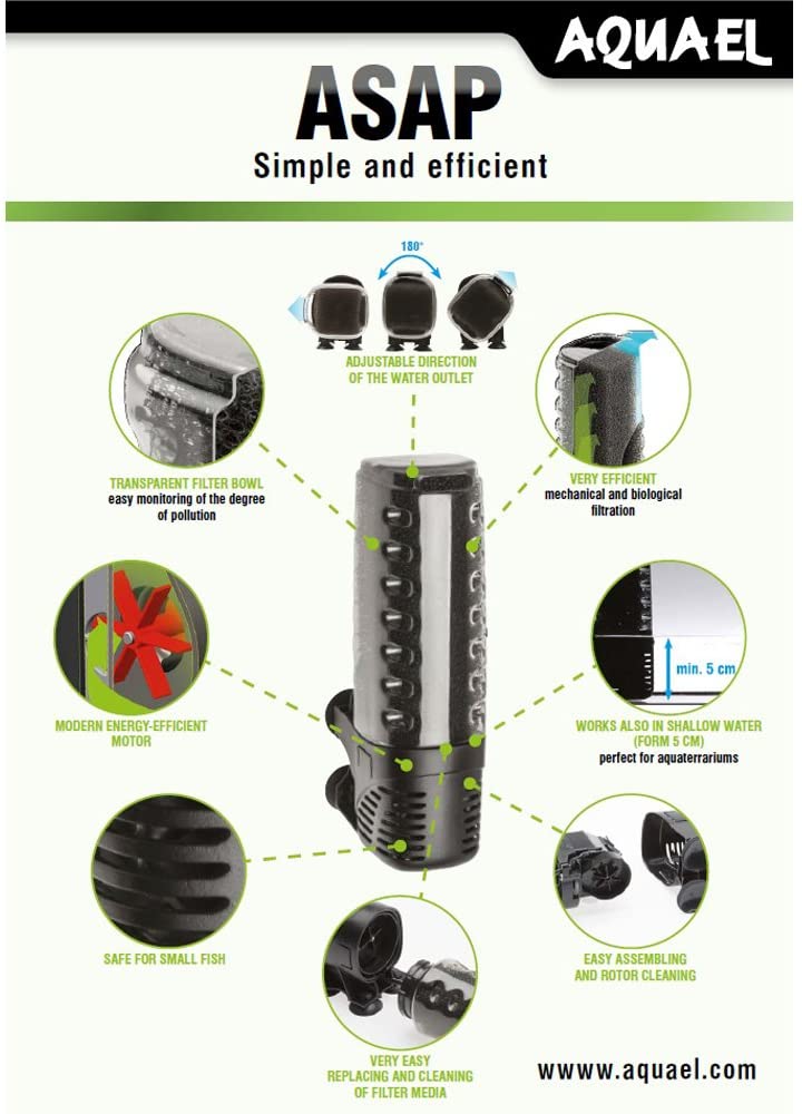AQUAEL Asap 500 Internal Filter, Filtr ASAP 500 (Aquarium up to 150L) - Image 4