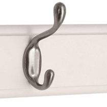 keypak 4-Hook Wall-Mounted Coat Rack, White, Satin Nickel