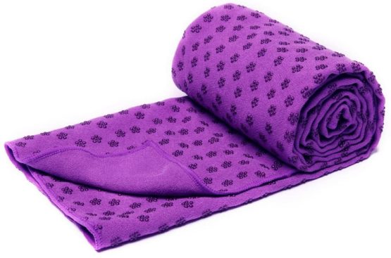 Yoga Mat Towels With Mesh Carrying Bag, Quick Dry Non Slip Dot Grip Bikram Pilates Towel, Extra Long (185 x 62 cm, 73" x 24")