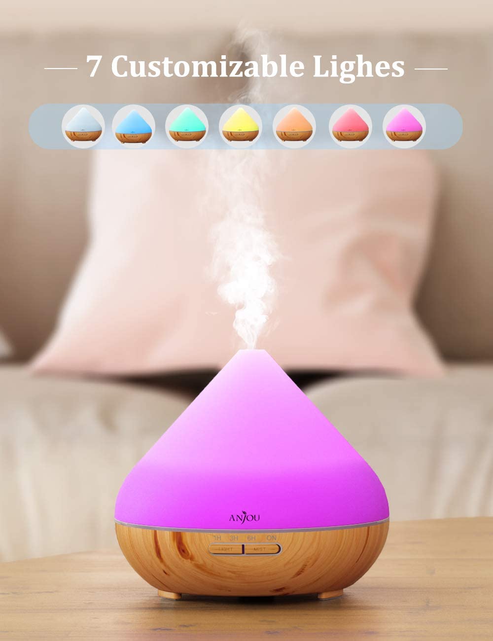 Essential Oils Diffuser, Anjou 300ml Aromatherapy Diffusers Ultrasonic