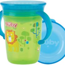 Nûby - 360° Wonder Cup with Handles - Aqua - 240 ml - 6 Months