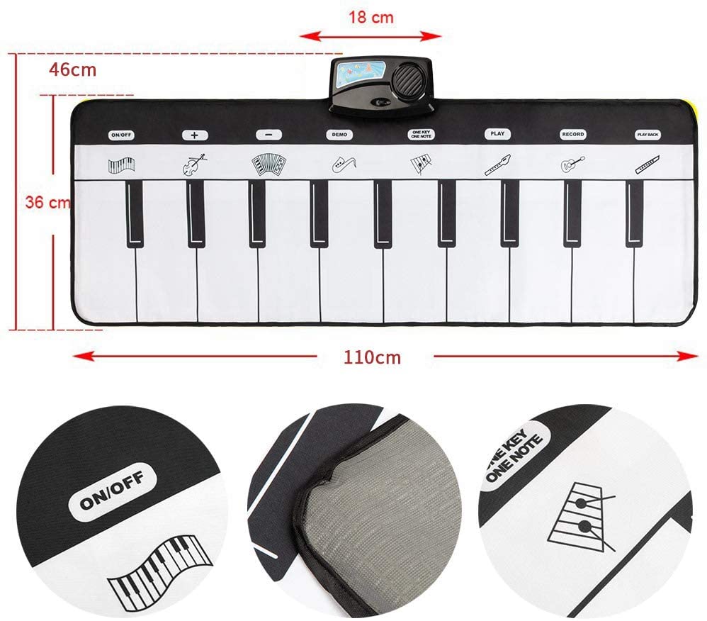 EXTSUD Piano Music Dance Mat, MultiFunction Piano Mat for Toddlers