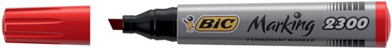 BIC Marking 2300 ECOlutions Permanent Markers - Red Colour - Box of 12 - Medium Chisel Tip Markers - Low Odour - Image 2