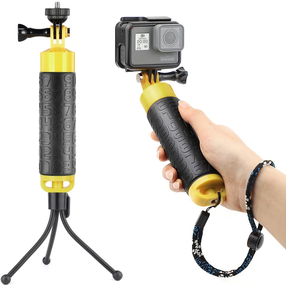 SOONSUN Waterproof Floating Hand Grip for GoPro Hero 13 12 11 10 9 8 7 6 5 4 3+ 2, Session, Fusion, Max, SJCAM, AKASO