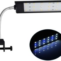 NICREW Fish Tank Clip on Light, Clamp Aquarium Light with White and Blue LEDs, 420LM, 7W