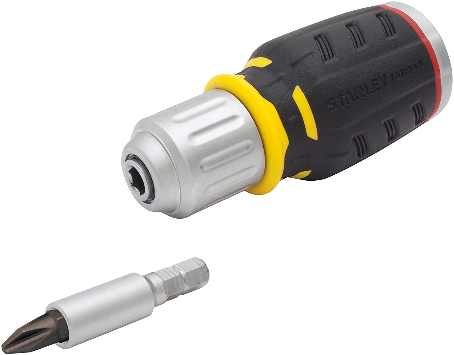 Stanley FMHT0-62688 Fatmax Stubby Ratchet Screw Driver, Black/ Yellow, 219x99x49mm - Image 3
