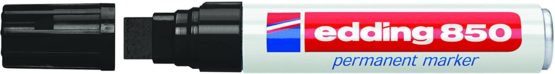 edding 850 Permanent Marker - Black - 5 Pens - Chisel Tip 5-15 mm - For Bold Markings - Waterproof, Quick-Drying, Smear-Proof Pens - For Cardboard, Plastic, Glass, Wood, Metal And Fabric