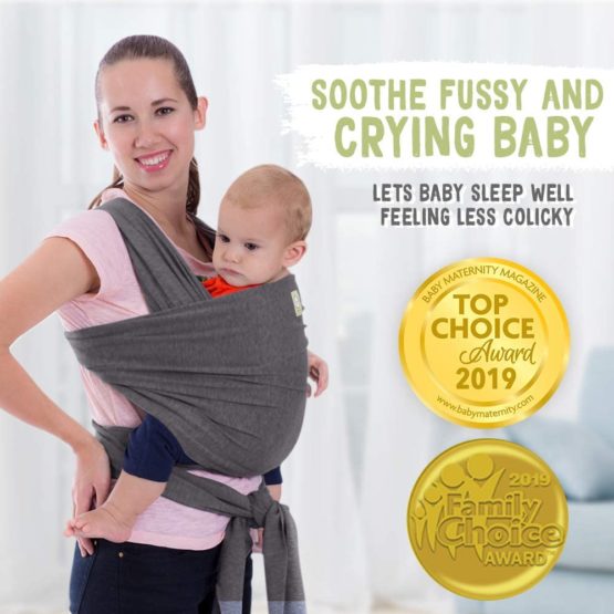 Baby Wrap Carrier - All in 1 Stretchy Baby Sling - Baby Carrier Sling - Baby Carrier Wraps - Baby Carriers for Newborn, Infant - Baby Holder Straps - Baby Slings - Baby Sling Wrap (Mystic Gray) - Image 3
