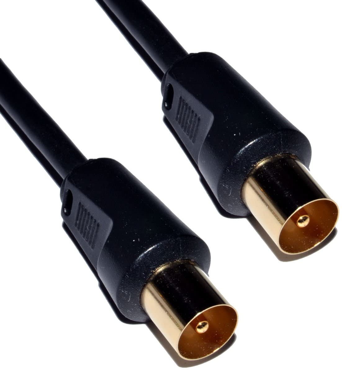 Cable Mountain 10m TV Aerial Cable - Coaxial RF Extension Lead (Male to Male) with Gold Plated Connectors