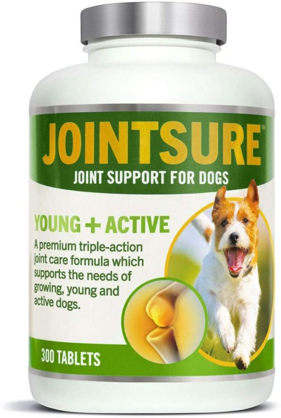 JOINTSURE Joint Support Supplements for Dogs - 300 Pack, Aids Stiff Joints, Supports Joint Structure & Maintains Mobility in Young/Active Dogs | Triple Formula with Green Lipped Mussel & Glucosamine